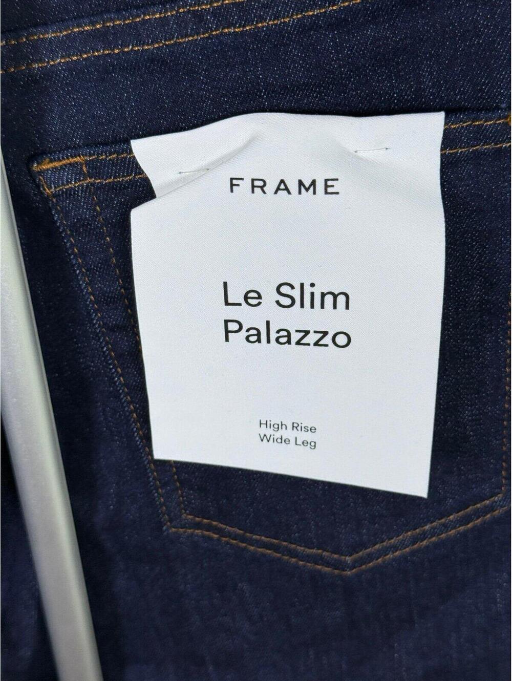 NWT FRAME Le Slim Palazzo Jeans Size 30 High Rise Wide Leg Dark Rinse MSRP $298 - Picture 4 of 8